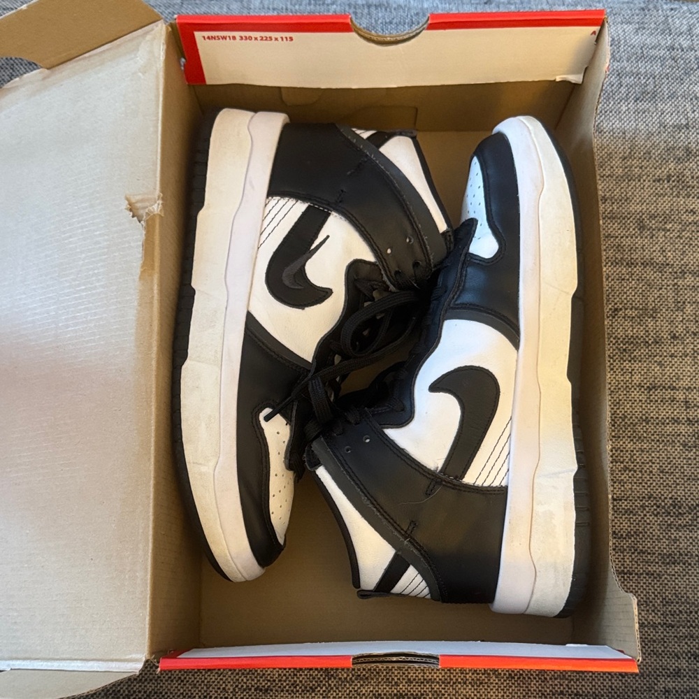 Nike Dunk High Up White/Black-DK smoke grey Sneakers WMNS 8.5